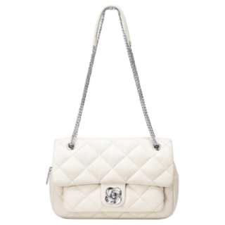 JUST STAR Synthetic Leather Shoulder Bag Regular Women's White/Black