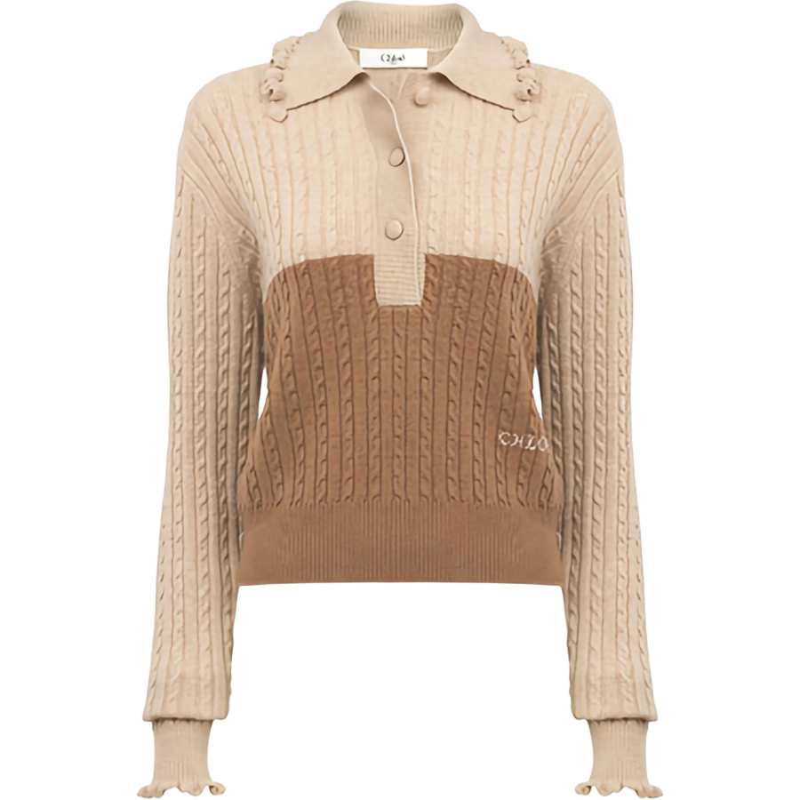 Chloé Chloé cable-knit two-tone sweater