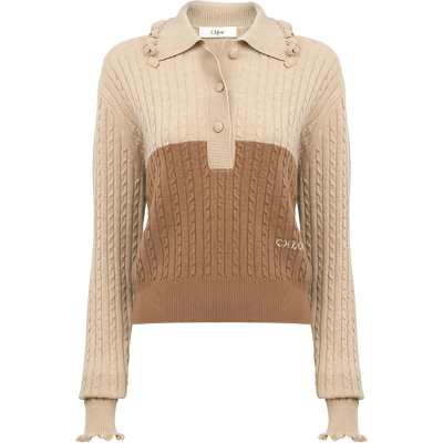 Chloé cable-knit two-tone sweater