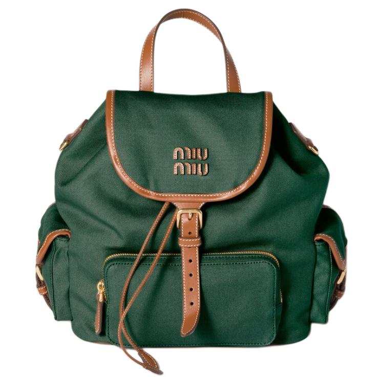 MIU MIU Fabric Backpack Women's Green