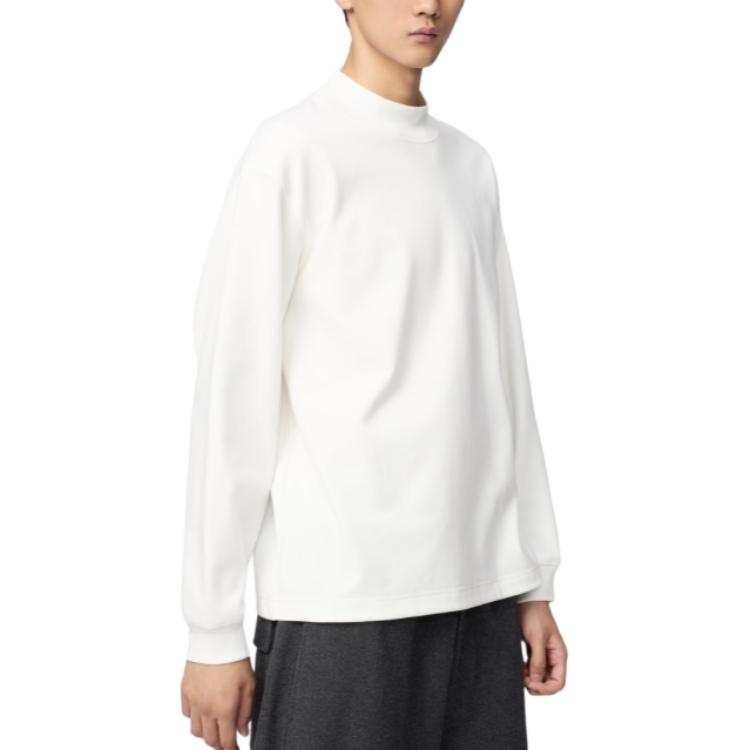 UNIQLO T Shirts Men's White Stand Collar