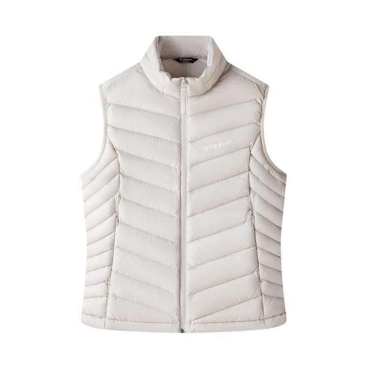 TOREAD Down Vests Women's Polar White Stand Collar Moderate
