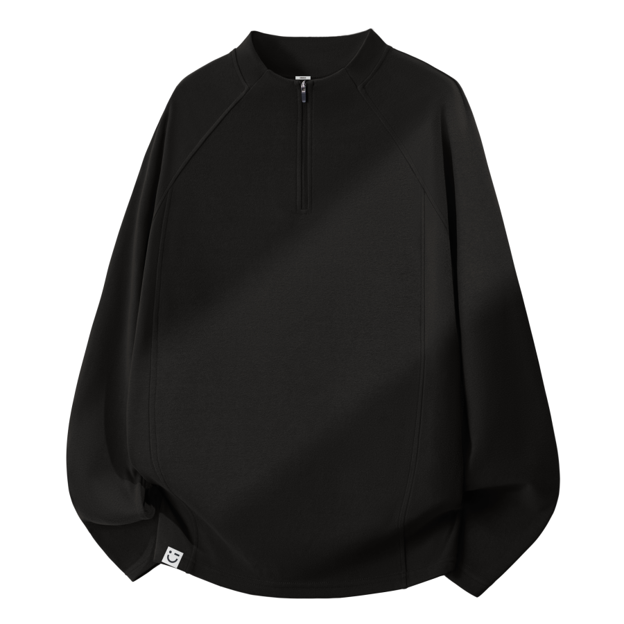 MINISO T Shirts Unisex Stand Collar Thickened And Fleece Lined Straight Fit