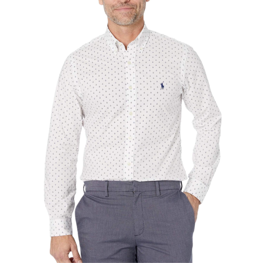 Polo Ralph Lauren Shirts Men's White Lapel Moderate