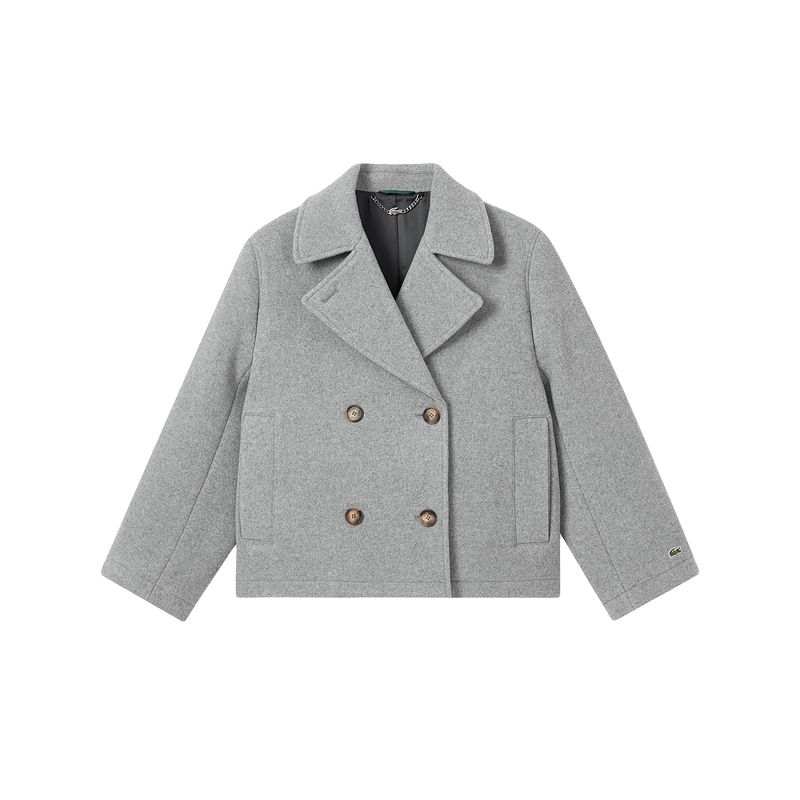 LACOSTE Lacoste wool double-breasted short coat