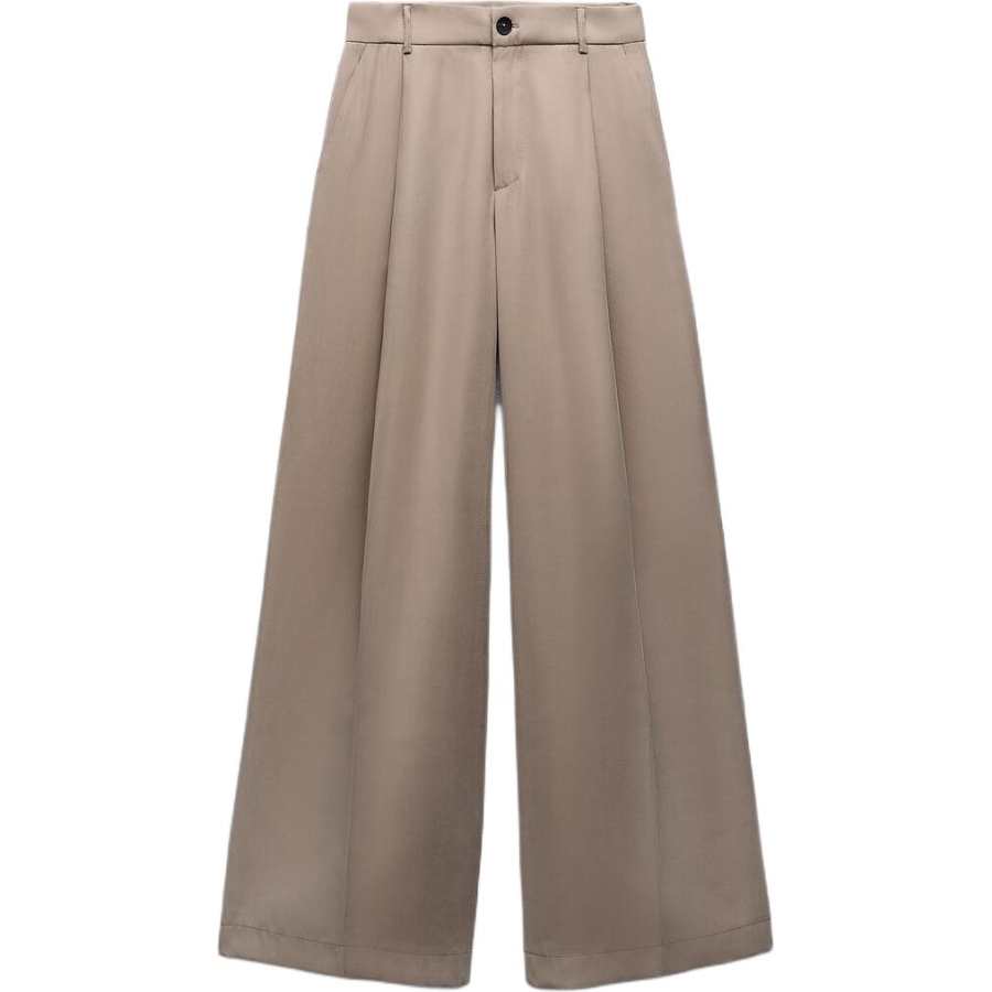 ZARA Suit Pants Women's Taupe Moderate Wide Leg Pants