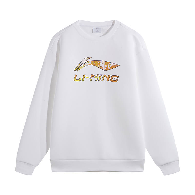 Li-Ning Li Ning Sweatshirts Unisex White Crew Neck Moderate Regular