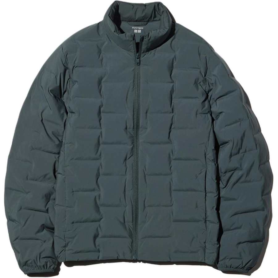 UNIQLO Puffer Jackets Men's Green Stand Collar Moderate Other