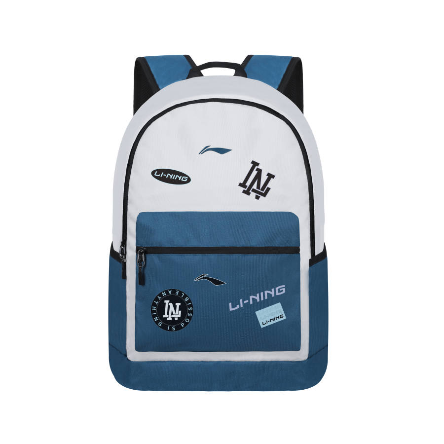 Li-Ning Li Ning Polyester Backpack Regular Unisex Denim Blue & White & Gray