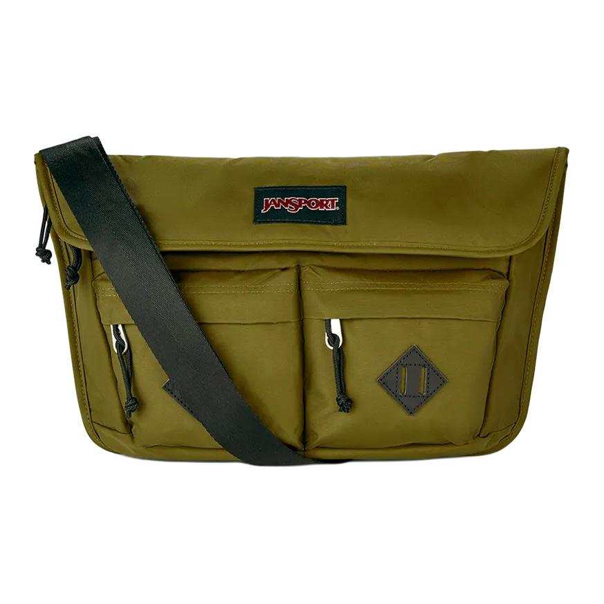 JanSport Nylon Messenger Bag Crossbody Bag Small Unisex Dark Army Green