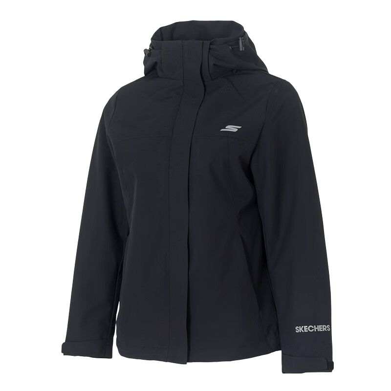 Skechers Jackets Women's Meteorite Black 03K8 Hooded Moderate Other