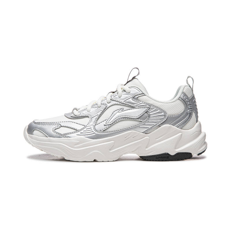 Li-Ning Li Ning Synthetic Leather Low top Casual Shoes Women's Standard White/Silver