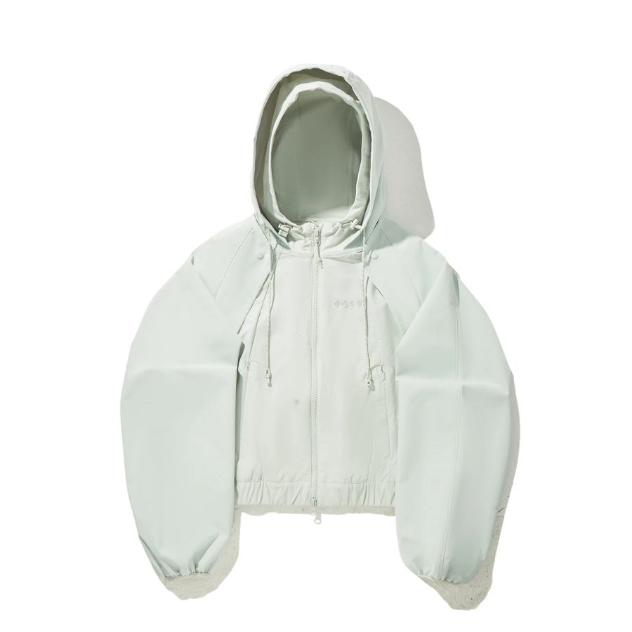 Li-Ning Li Ning Trench Coats Women's Light Blue Gray Hooded Moderate