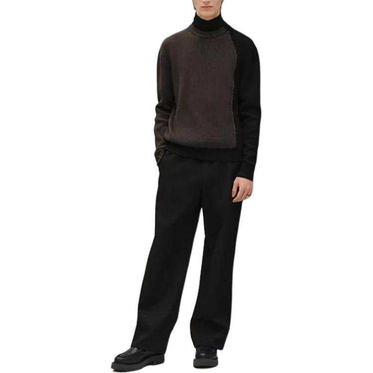 HERMES HERMES Sweaters Men's Coffee Turtleneck Moderate