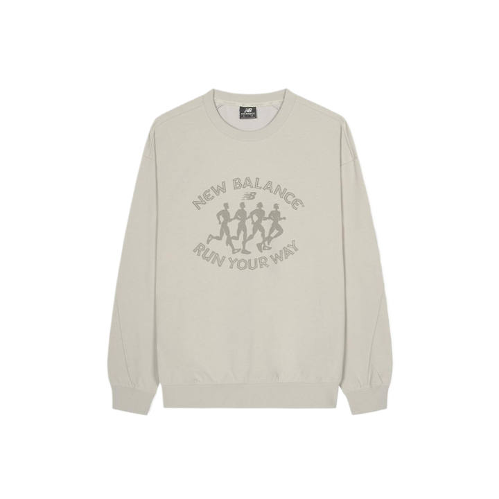 New Balance New Balance Sweatshirts Men's Light Beige Crew Neck Moderate