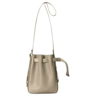 Ecco Cow Leather Bucket Bag, Shoulder Bag Small Women's Beige