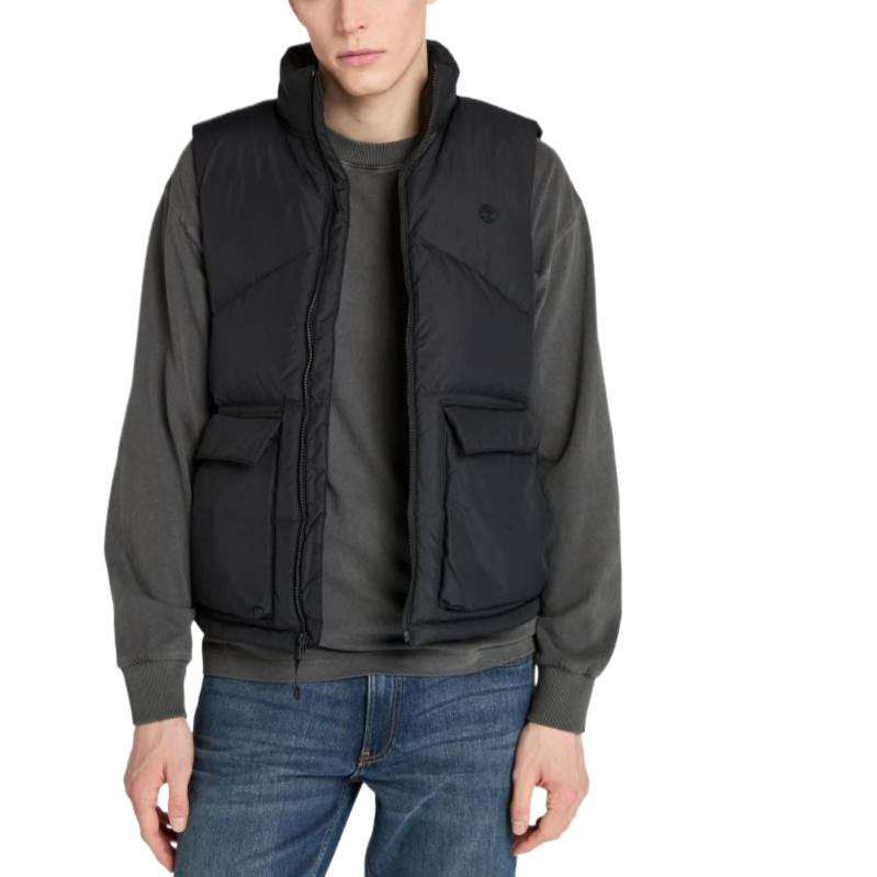 Timberland Timberland Down Vests Men's Black Stand Collar Moderate