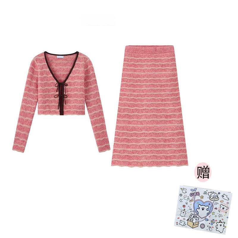 MARIE·COCO Two Piece Skirt Sets Women's Lace Up Moderate Mid Length