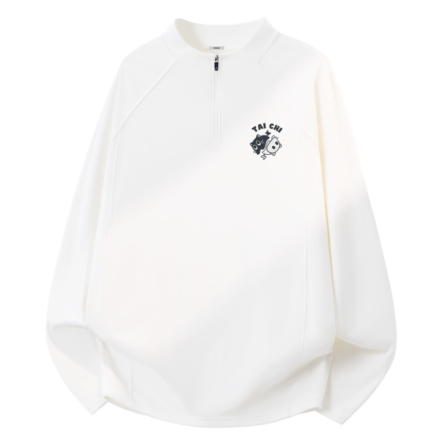 MINISO T Shirts Unisex Crew Neck Thickened And Fleece Lined Straight Fit