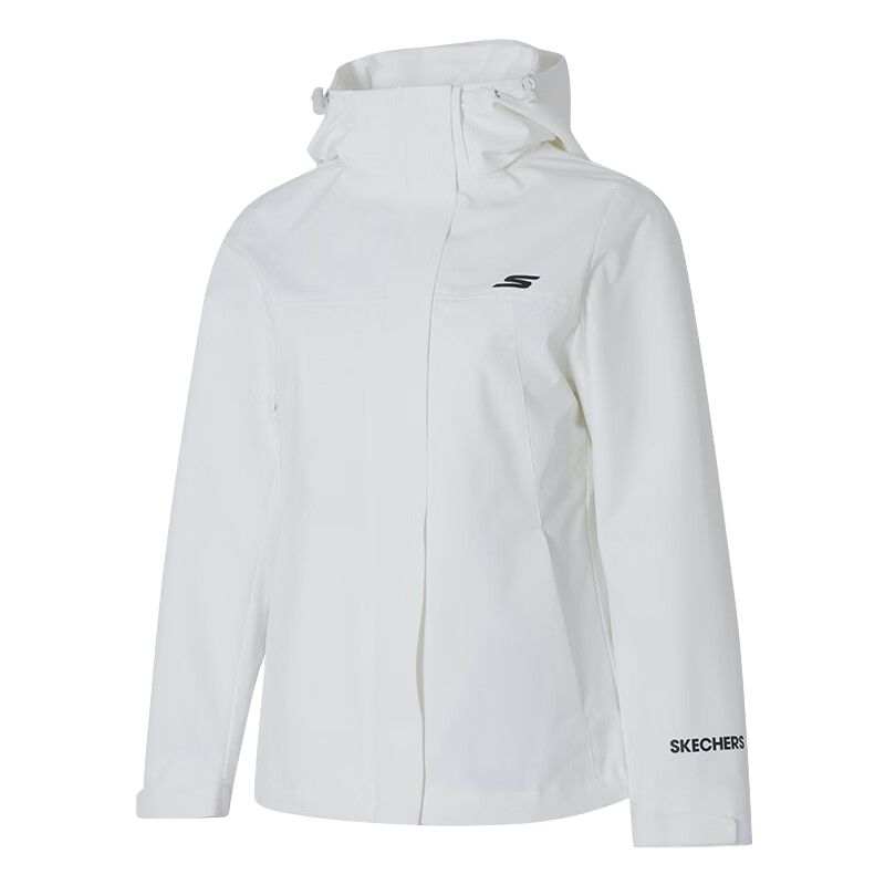 Skechers Jackets Women's Iridescent White/Bright White 0019 Hooded Moderate Other