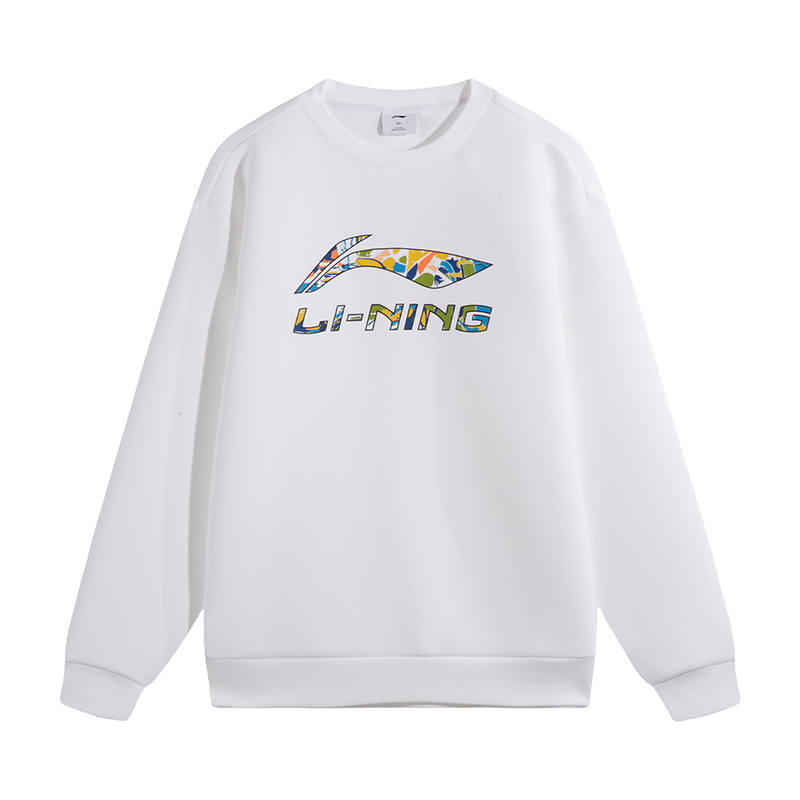 Li-Ning Li Ning Sweatshirts Unisex White Crew Neck Moderate Regular