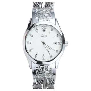KIOSK Silver Luxury American Fossil Quartz Movement Stainless Steel Watchband Watch Unisex White Dial