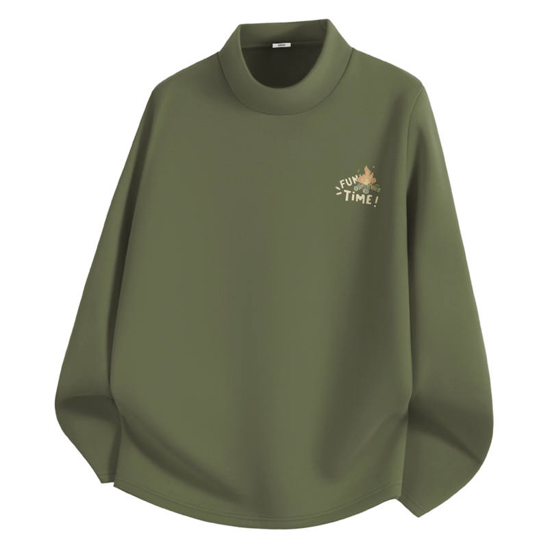 MINISO MINISO T Shirts Unisex Half Turtleneck Moderate Straight Fit