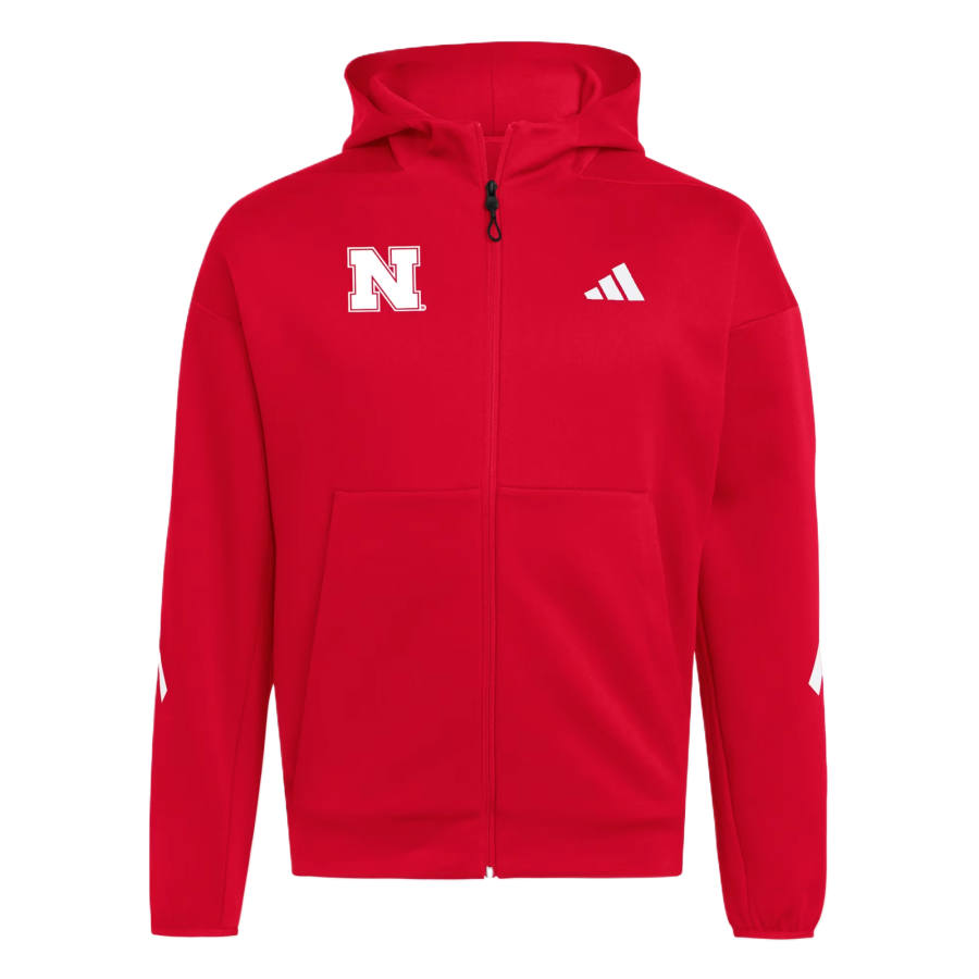 Adidas Adidas Free Shipping With AdiClub Nebraska Cornhuskers Full Zip Player Travel Zne Hoodie