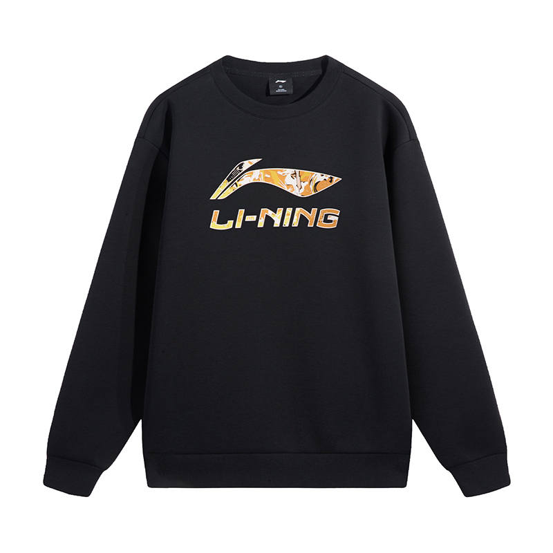 Li-Ning Li Ning Sweatshirts Unisex Black Crew Neck Moderate Regular