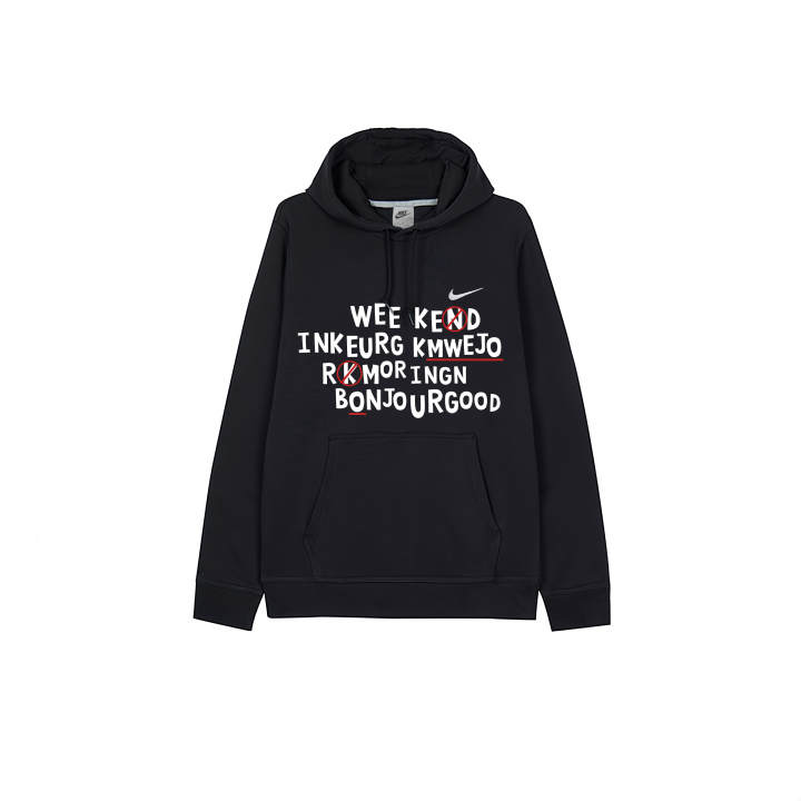 Nike Nike Sweatshirts Men's Black Hooded Thickened Regular