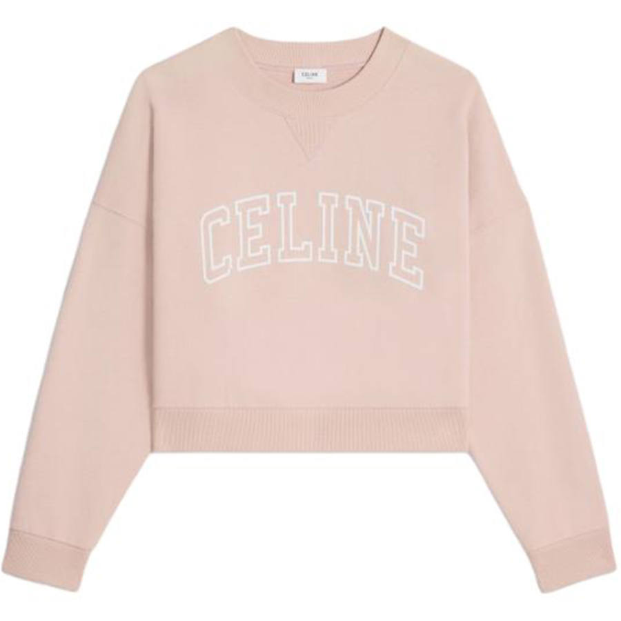 CELINE Sweatshirts Women's Pink Crew Neck Moderate Other