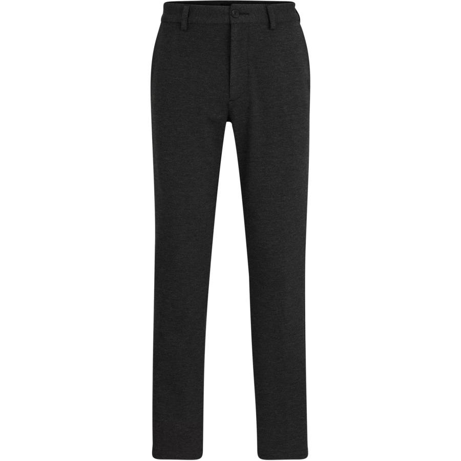 HUGO BOSS Trousers In Structured Performance Stretch Material Suit Pants Men's Black