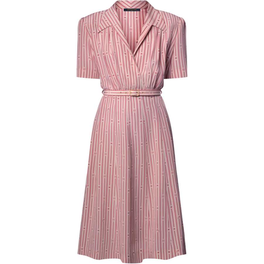LOUIS VUITTON x Grace Coddington FW25 Short Sleeved Dress Women's