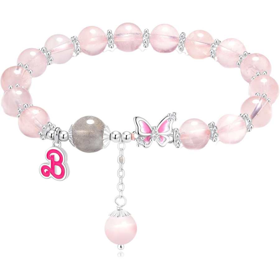 Barbie Pink Crystal Beaded Bracelets Women's