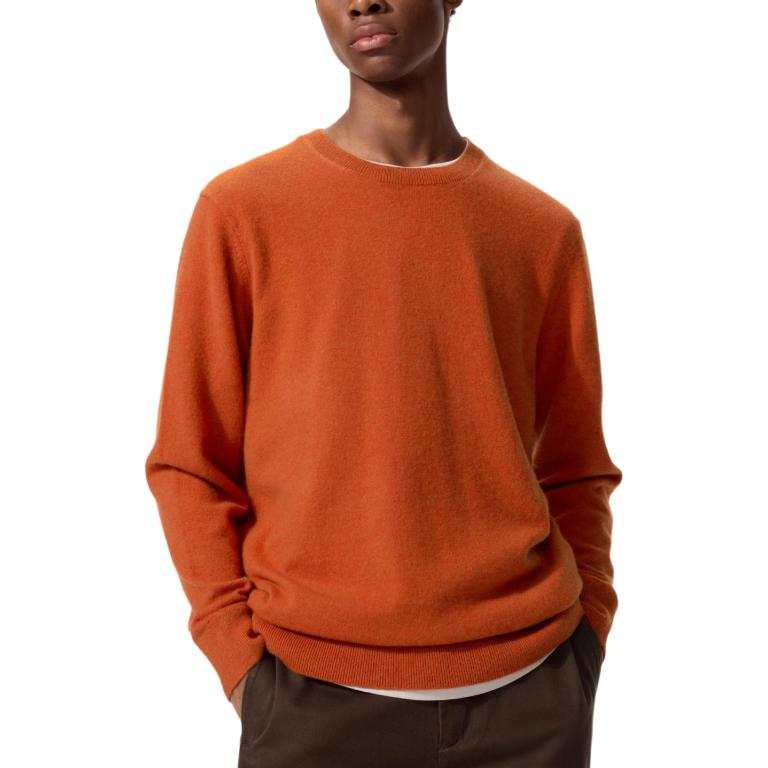 UNIQLO Sweaters Men's Orange Crew Neck Moderate
