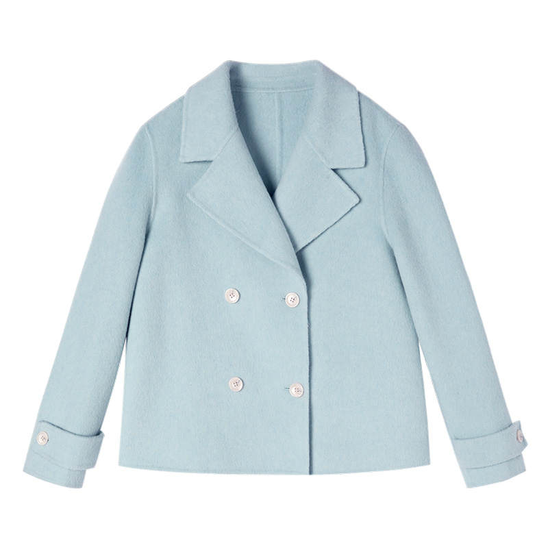 XIANGYING Coats Women's Nautical Blue Lapel Moderate