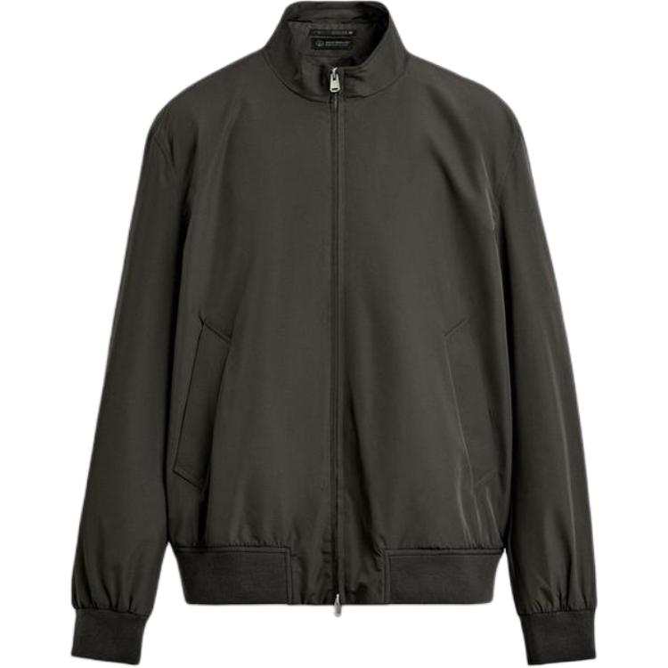 ZARA Jackets Men's Dark Taupe Stand Collar Moderate Other