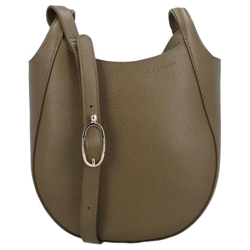 LONGCHAMP Le Foulonné Cow Leather Shoulder Bag Small Women's Green