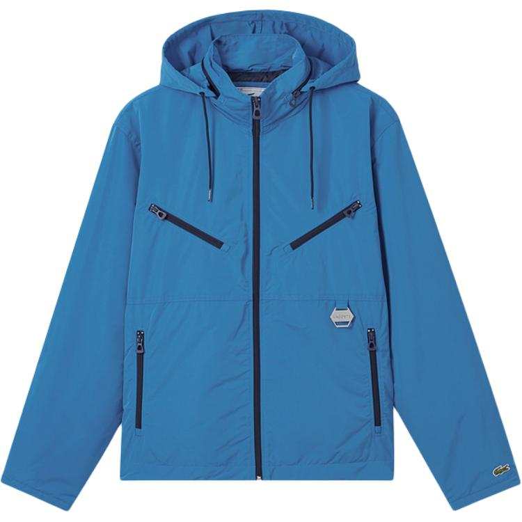 LACOSTE Jackets Men's 01L/Ocean Blue Hooded Thickened Other
