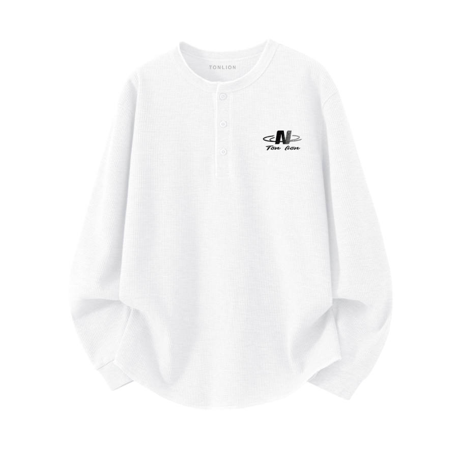 Tonlion T Shirts Unisex Henry Collar Moderate