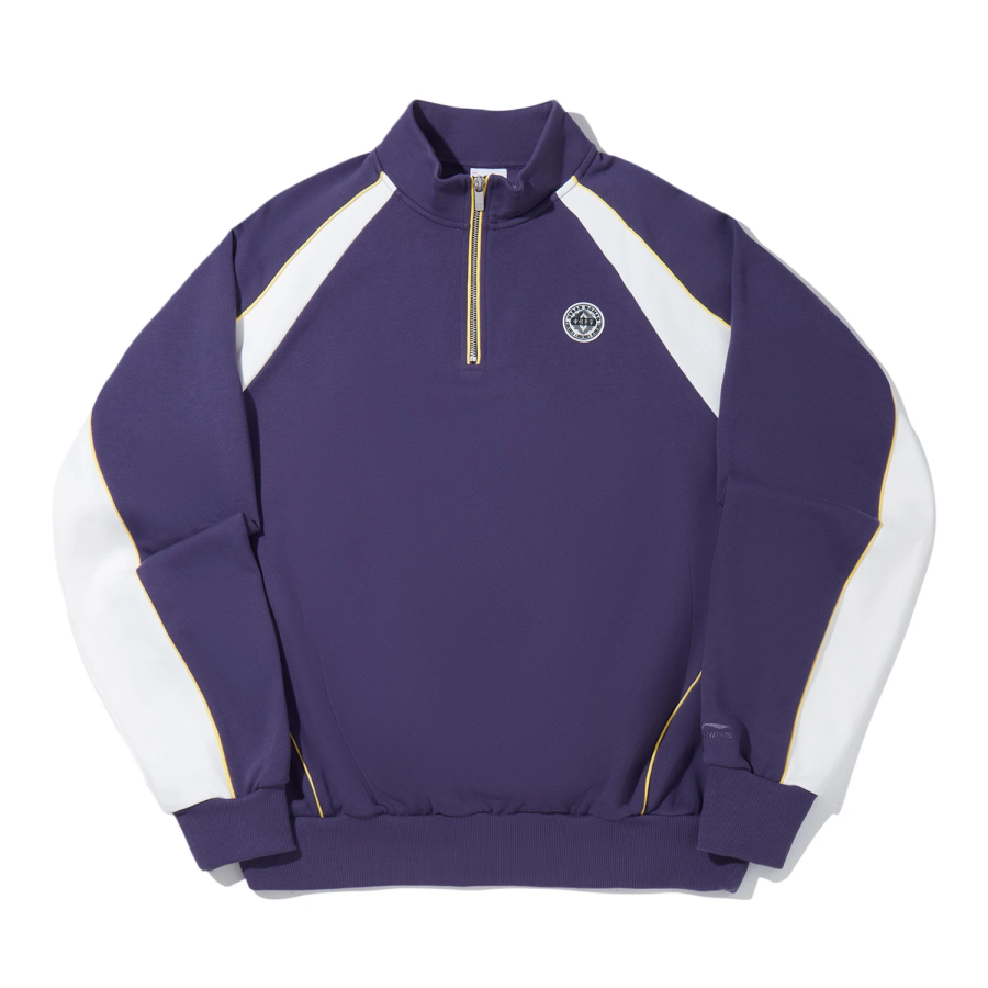 Li-Ning Li Ning Sweatshirts Unisex Portuguese Gray Purple/Ivory Stand Collar Moderate Regular