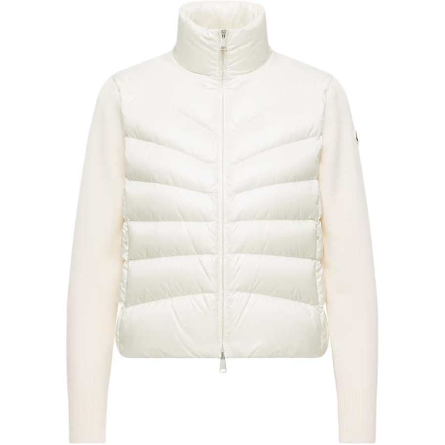 Moncler Padded Corduroy CARDIGAN Down Jacket Women's White