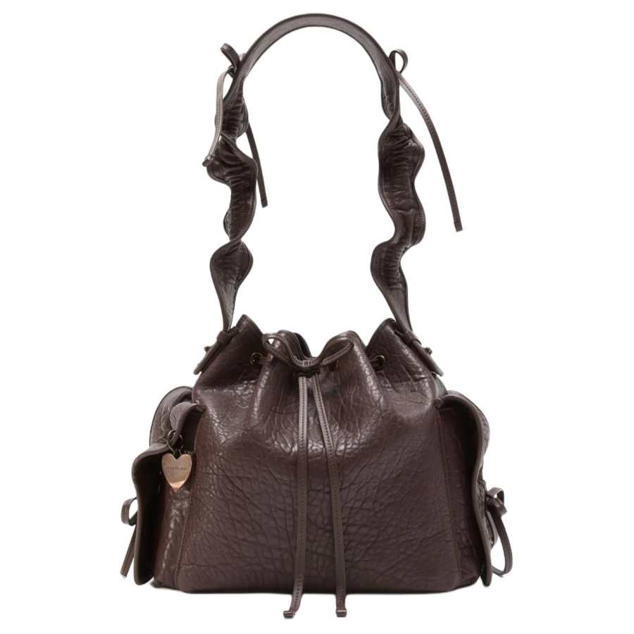Acne Studios Acne Studios Lambskin Shoulder Bag Women's Brown