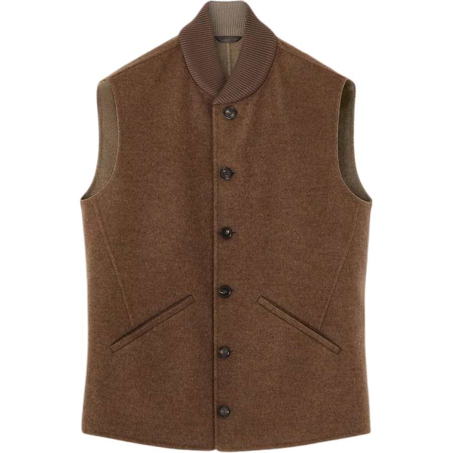 Loro Piana Vests Men's Pine Wood Perfume Mixed Color Baseball Collar Moderate Other