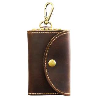 Simple & Nature Cow Leather Card Holder Key Pouch Regular Unisex Brown