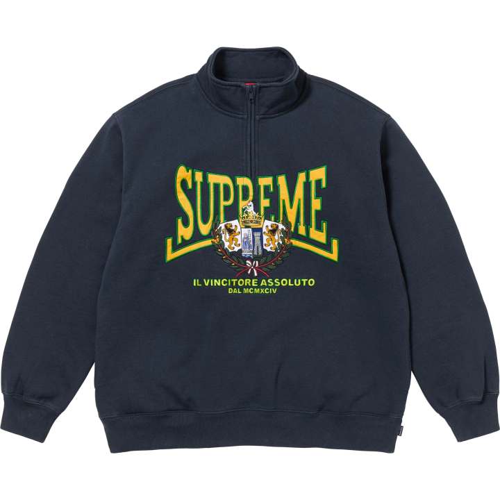 Supreme Supreme Crest appliqué Half zip Sweatshirt