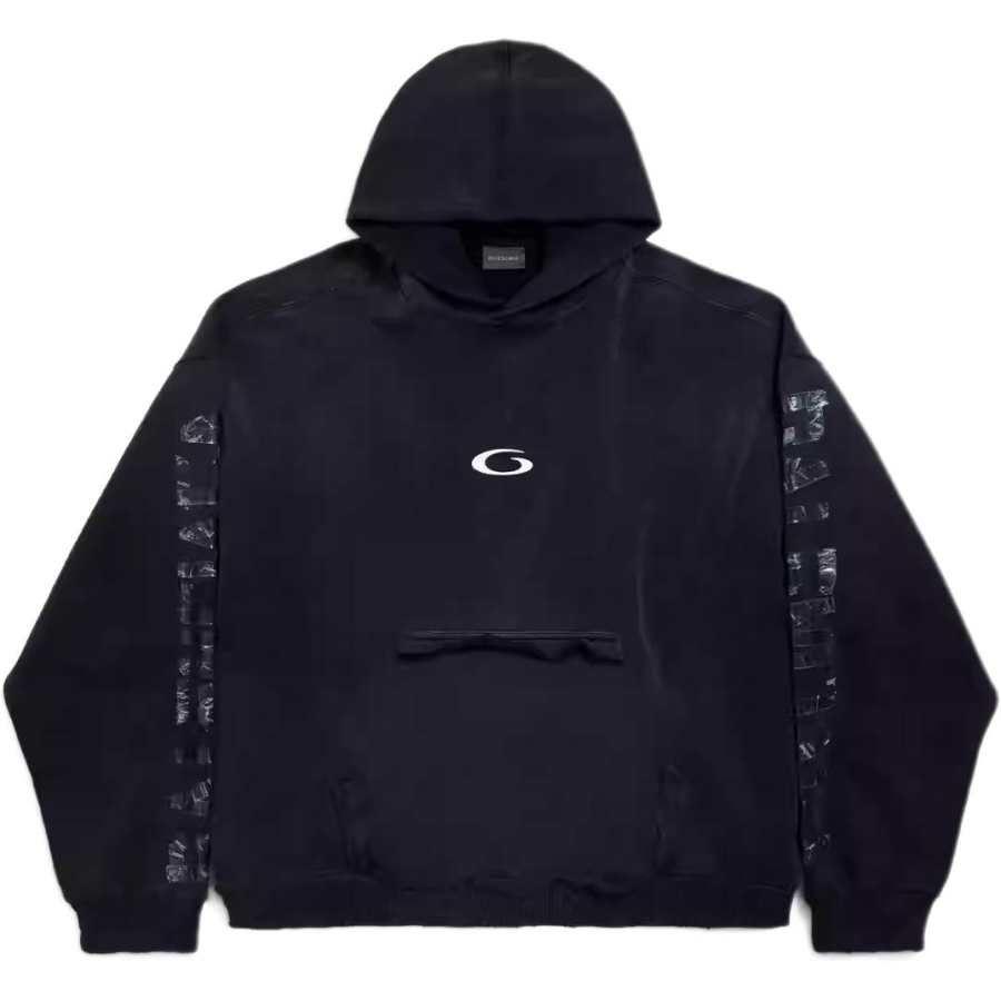 Balenciaga Tape Ripped logo-detail hoodie