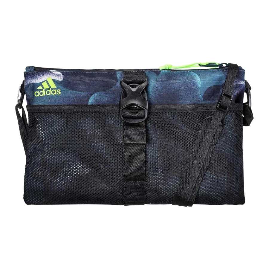 Adidas Adidas Brand Logo Recycled Polyester Shoulder Bag, Crossbody Bag Men's Black & Blue