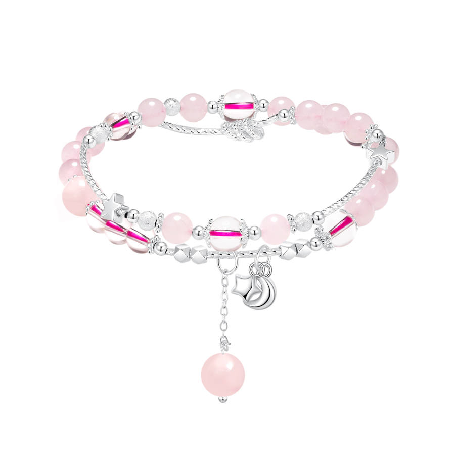 Barbie Pink Crystal Beaded Bracelets Women's