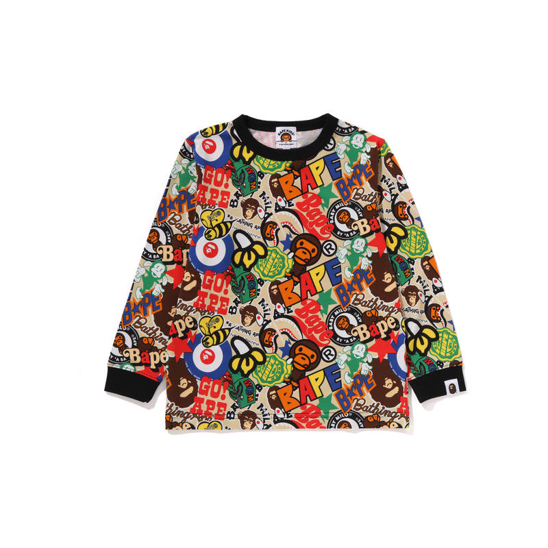 A BATHING APE T Shirt FW25 Multicolor MLX Children Aged 3 7 Years Old